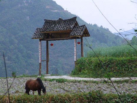 Portique du village de Wangche