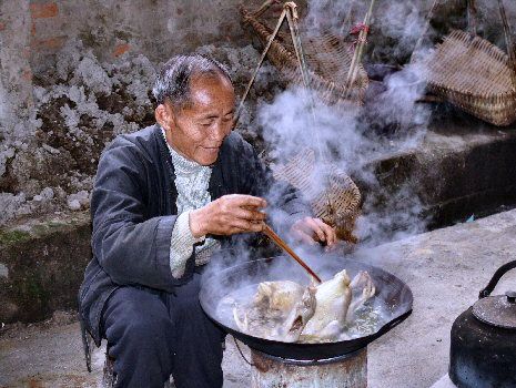 Cuisson d'un poulet