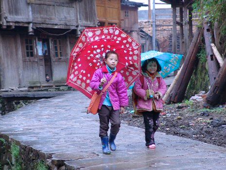 Enfants de retour de l'école