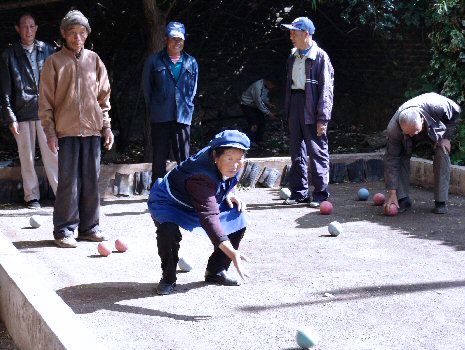 Partie de pétanque