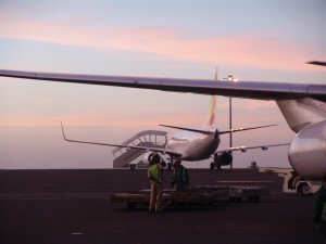 Aéroport d'Addis Abeba le soir