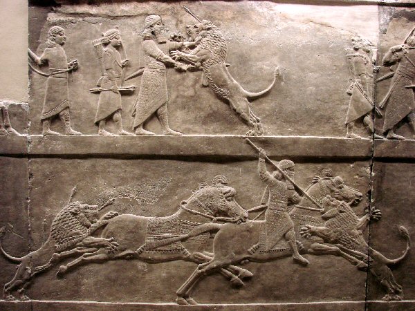 Scne de chasse au lion (Nimrud 865 BC)