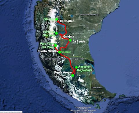 Carte de Patagonie