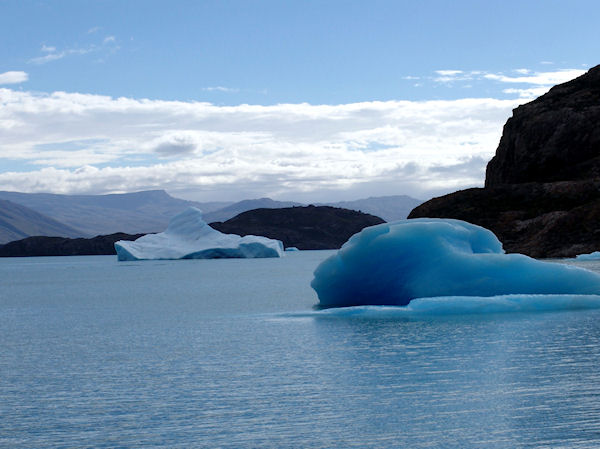 Glaces à la dérive  sur le lac Argentine