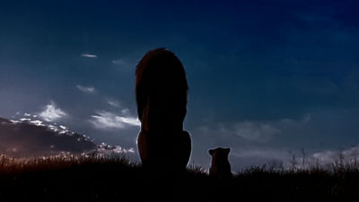 Silhouette de lions