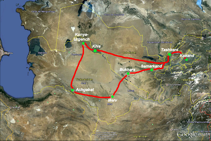 Carte de l'Asie Centrale