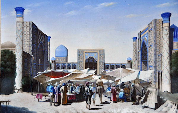 Tableau du Registan à Samarkand