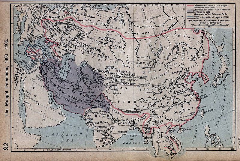 Carte de l'Empire Mongol au XIV°