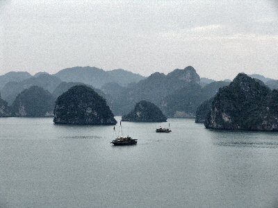 Paysage d'halong en fin de journe